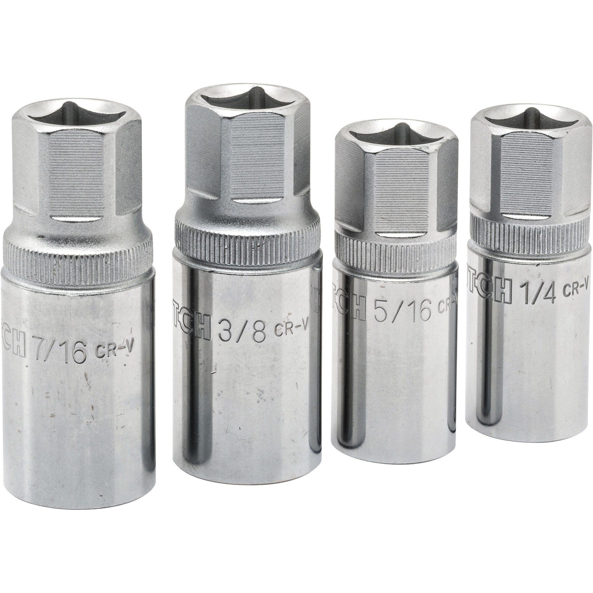 Klutch Stud Puller Wrench Set, 4-Pc., SAE, 1/2in. Drive, Chrome Vanadium Steel